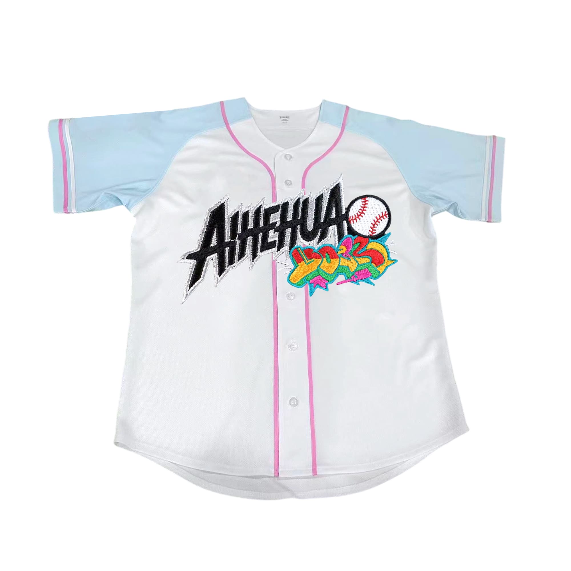 Custom Pink-Trim Baseball Jersey
